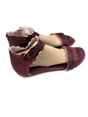 Like New Bali ELF Midsummer Sandals Handmade Burnished Burgundy Leather 9